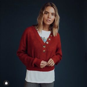 clad + cloth daylight sweater in rust